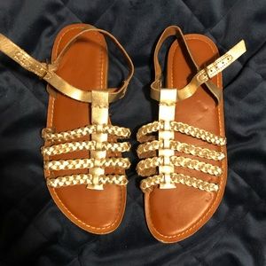 gap gold leather sandals